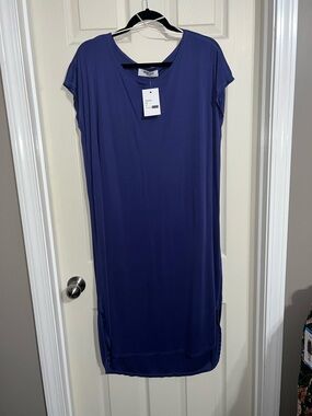 Double Zero Dusty Indigo Midi Shift Dress